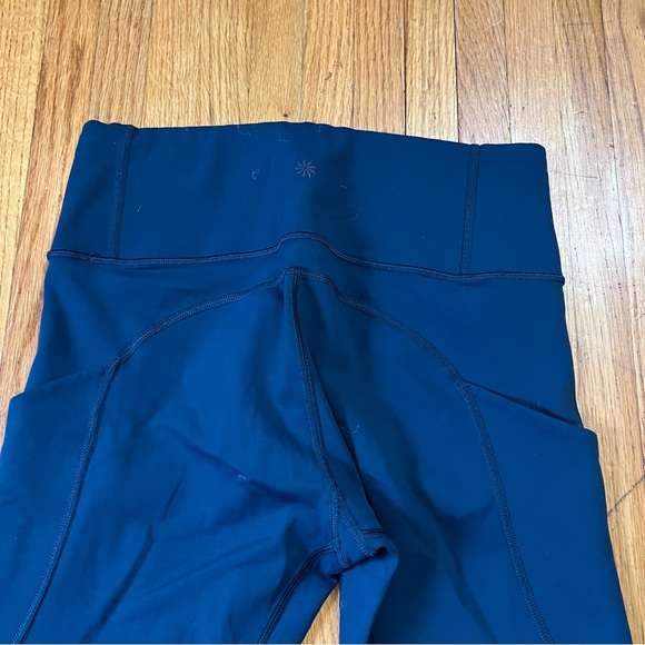 ATHLETA Sz Small Tall ST All In Capri Tight Leggings Workout Pockets Bluegreen - Picture 5 of 12
